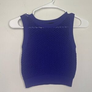 BEBE ELECTRIC BLUE KNITTED CREWNECK SWEATER SZ SMALL